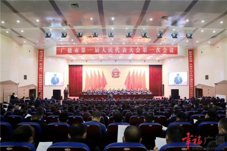 广德市第一届人民代表大会第一次会议开幕 陈红英主持 周其红作《政府工作报告》